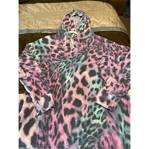 Honeyme colorful leopard print hoodie Size Small (S)